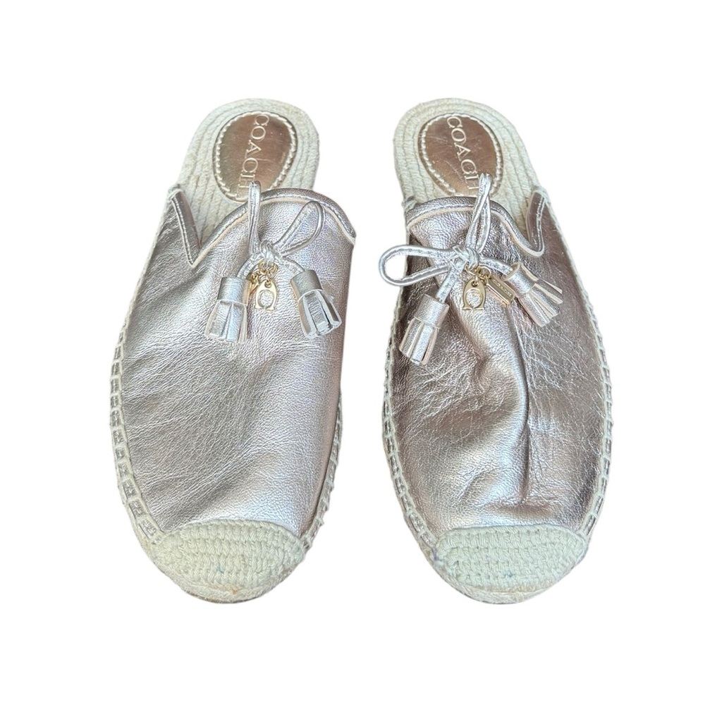 Coach Gold Espadrille Slip-Ons Shoes Size 6.5